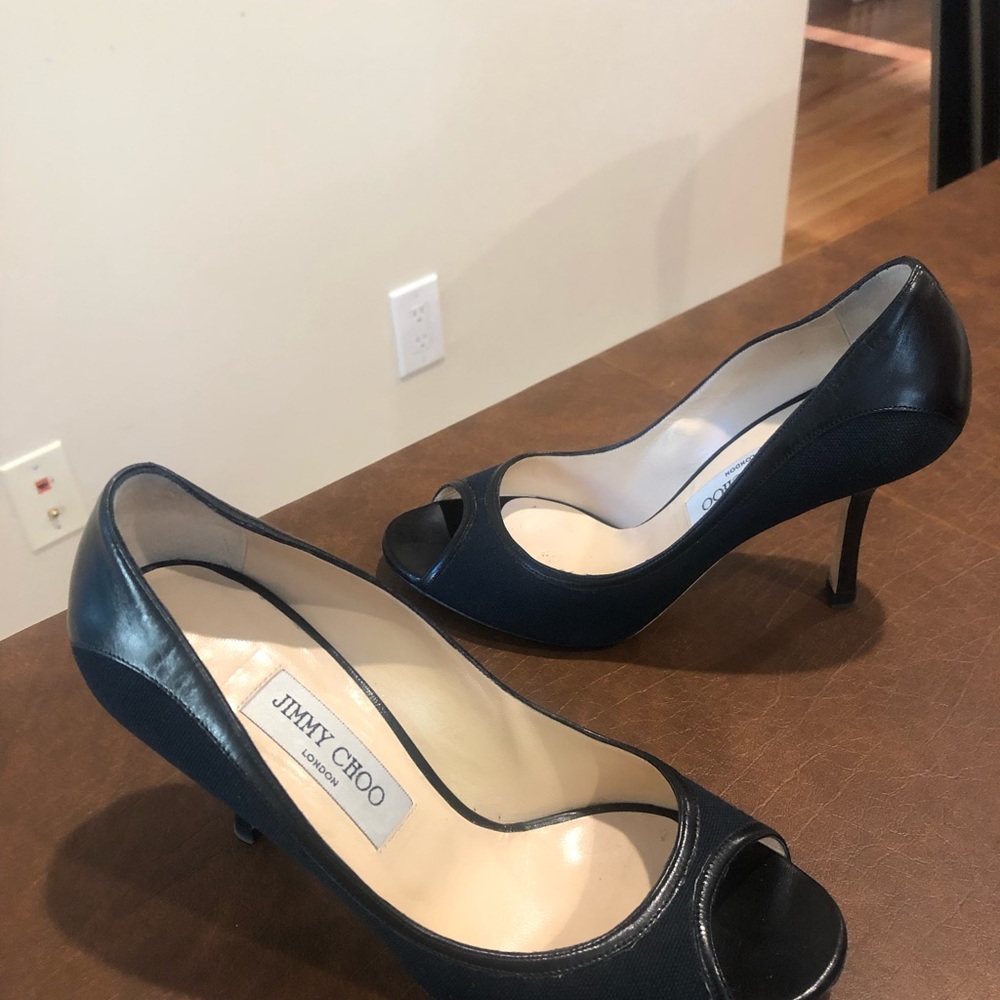 Vintage Jimmy Choo peep toe pumps